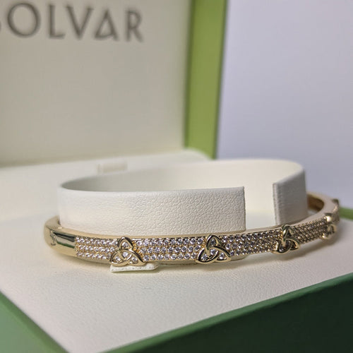 Gold Plated Crystal Trinity Knot Bangle