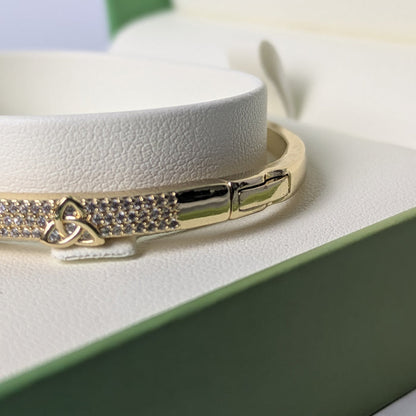 Gold Plated Crystal Trinity Knot Bangle