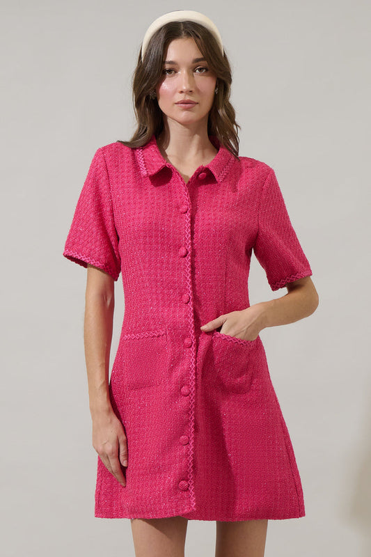 Harlan Tweed Nissa Collared Mini Dress