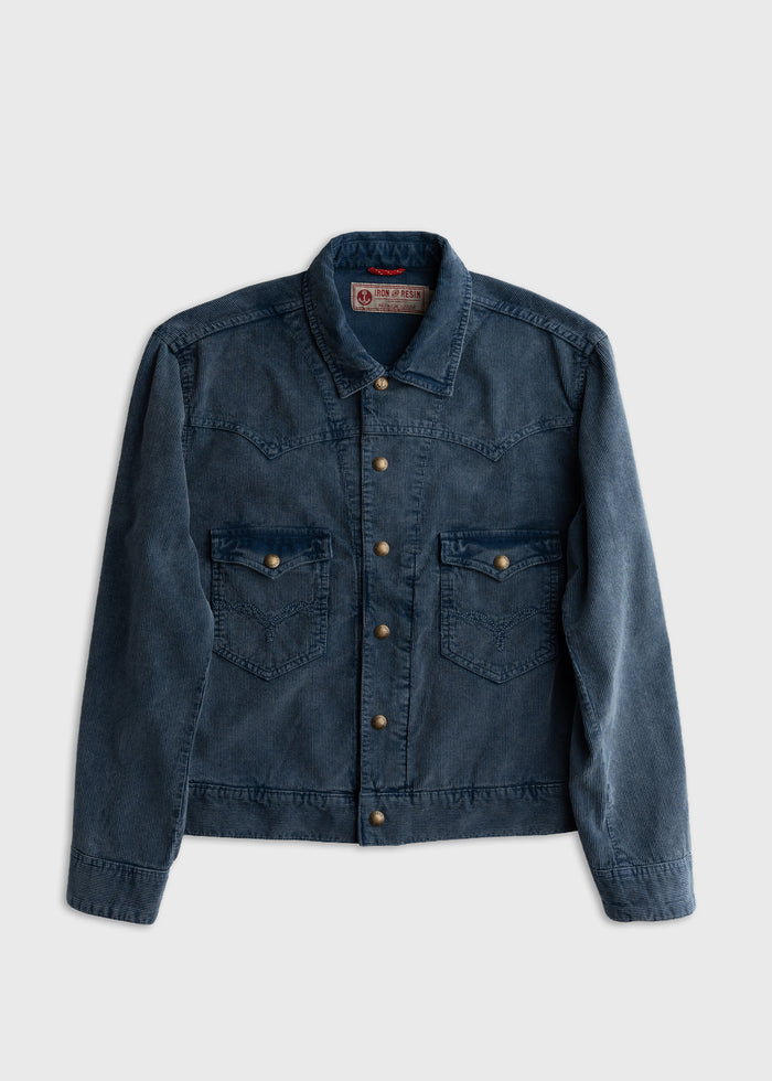 Denim jacket with button closure and two chest pockets, displayed against a plain background, showcasing classic casual style.