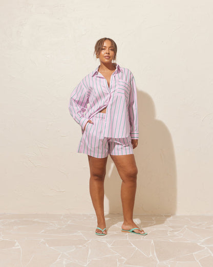 IDA SHORT PINK APPLE STRIPE