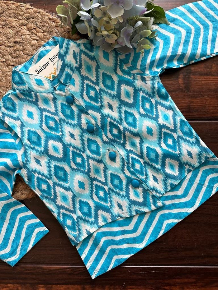 Ikkat Jacket Set