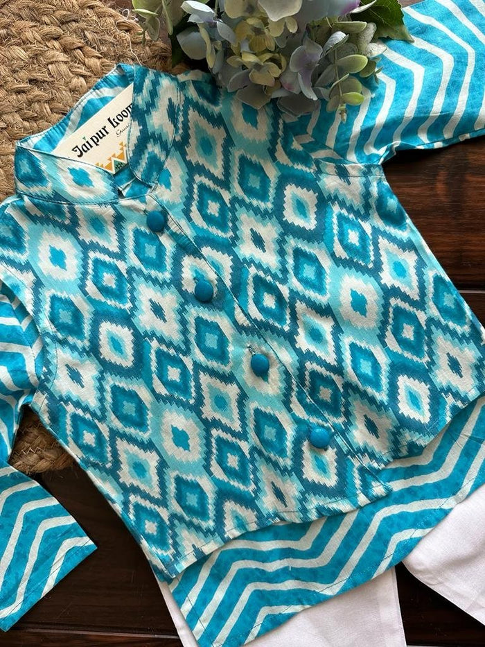 Ikkat Jacket Set