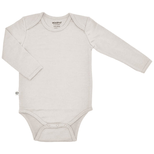 Imperfect Baby Bodysuit, Long Sleeve, Merino Wool, Oat