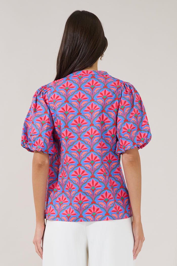 Jolene Split Neck Top Floral