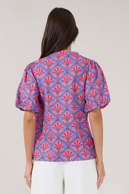 Jolene Split Neck Top Floral