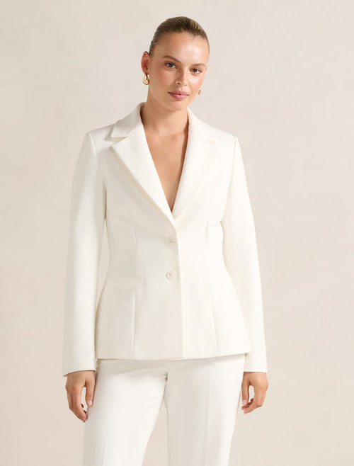 Jolie Nipped Waist Blazer Porcelain Forever New
