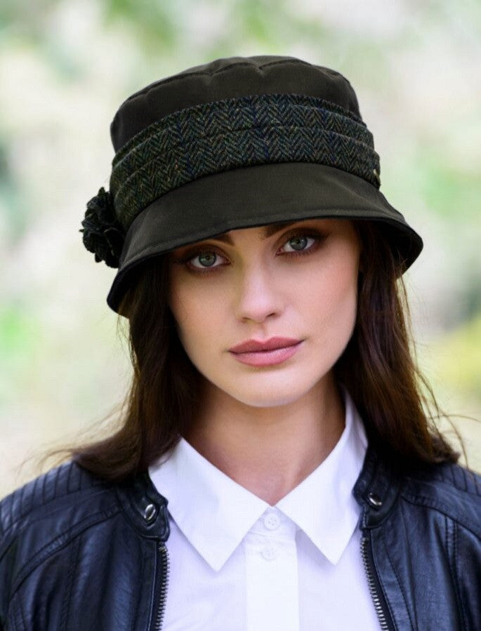 Kate Waxed Hat - Olive #color_olive