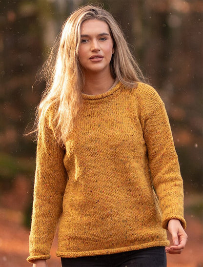 Ladies Roll Neck Sweater – Gold #color_gold