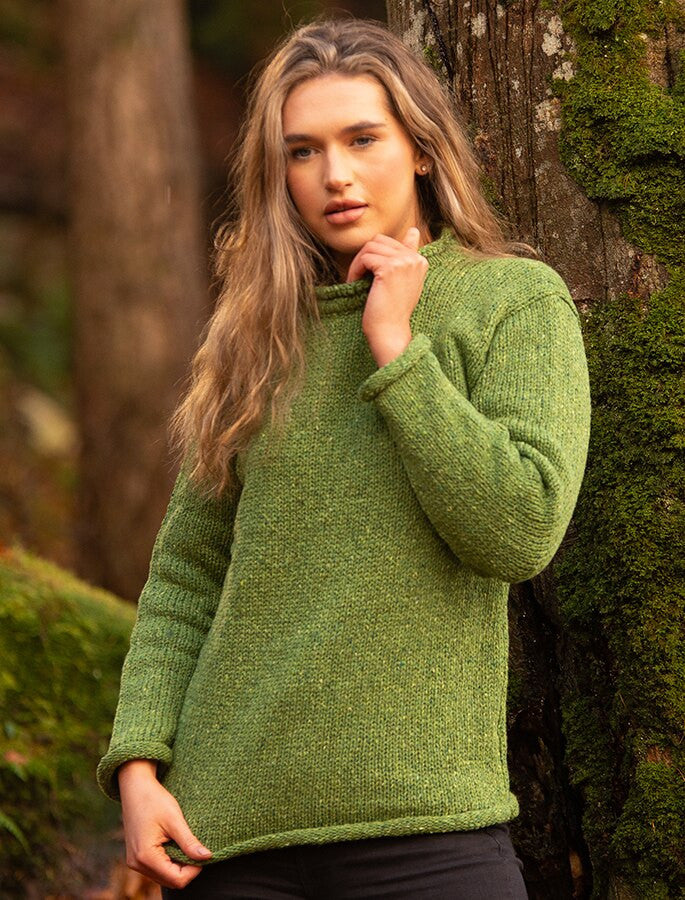 Ladies Roll Neck Sweater – Lime #color_lime