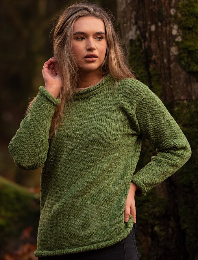 Ladies Roll Neck Sweater – Lime #color_lime