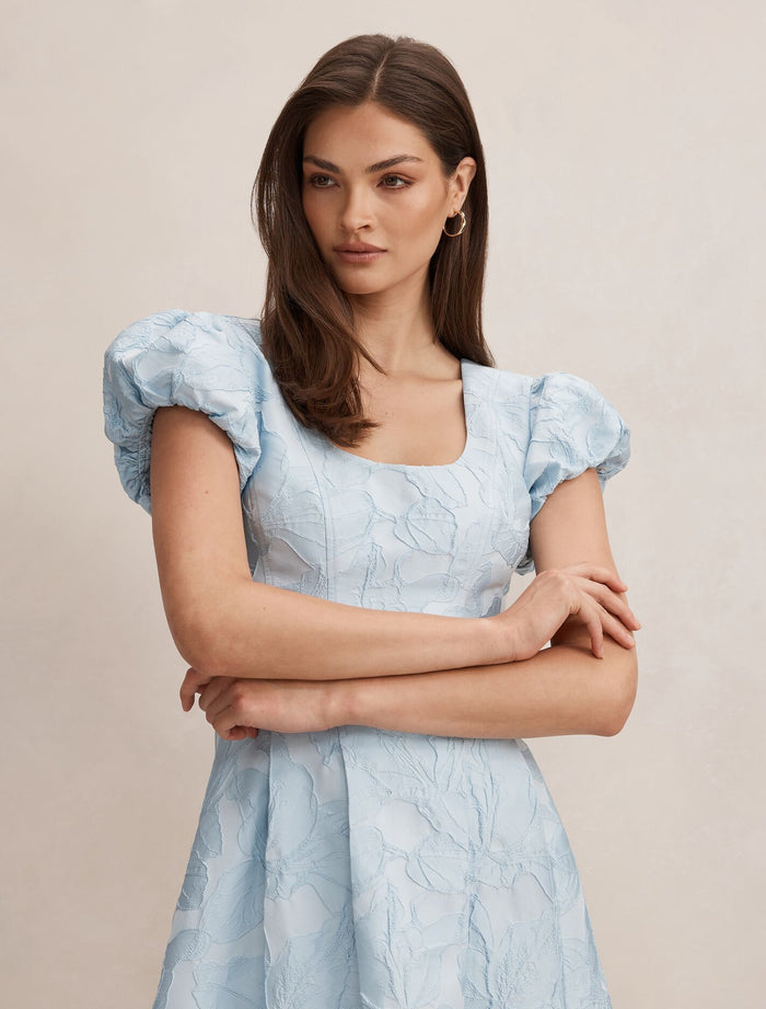 Lily Scoop Jacquard Midi Dress Forever New