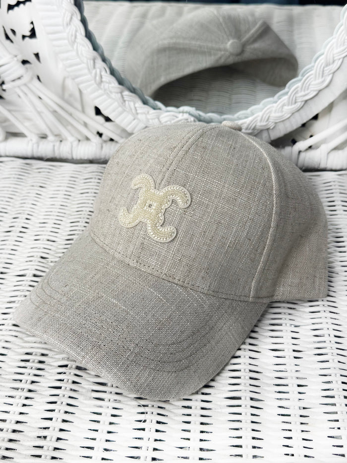 LOGO LINEN CAP BEIGE