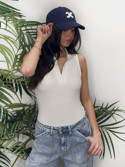 LOGO LINEN CAP NAVY