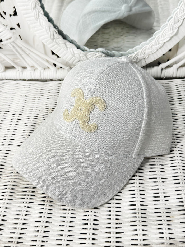 LOGO LINEN CAP WHITE