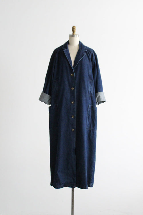 longline denim trench