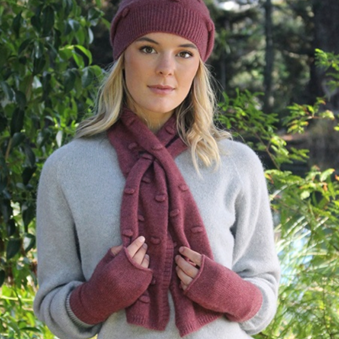 Merino & Possum Accessory Bobble Set-Orchid
