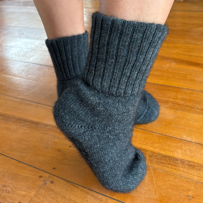 Lothlorian - Merino & Possum House Sock Charcoal