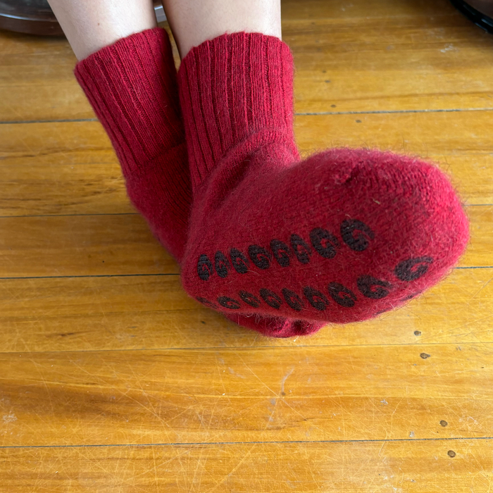 Lothlorian - Merino & Possum House Sock Red
