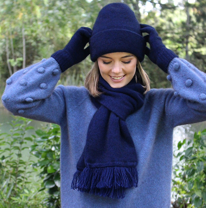 Midnight Lothlorian Plain Set (Beanie + Scarf) (9903+9905)