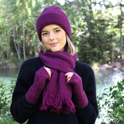 Berry Lothlorian Plain Set (Beanie + Scarf) (9903+9905)