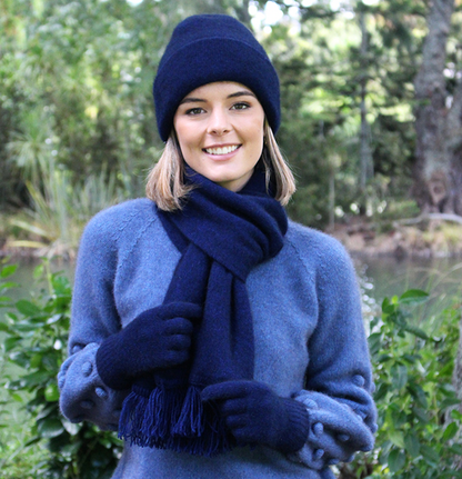 Midnight Lothlorian Plain Set (Beanie + Scarf) (9903+9905)