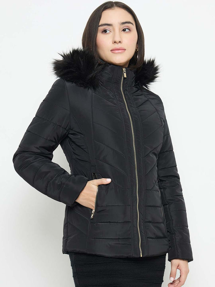 Madame Black Quilted Fur Jacket