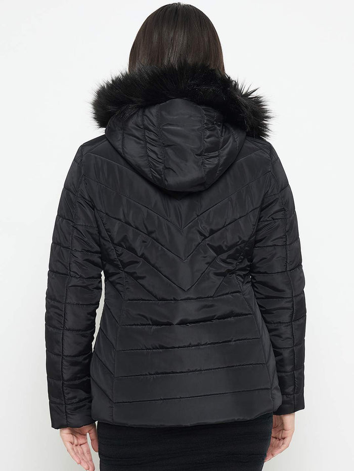 Madame Black Quilted Fur Jacket