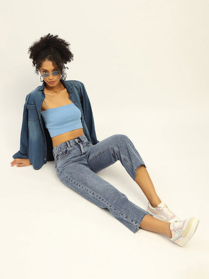 Madame Blue Boyfriend Fit Cotton Denim