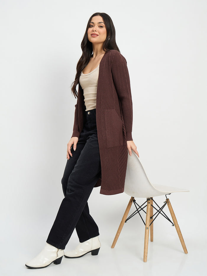 Madame Brown Knit Long Shrug