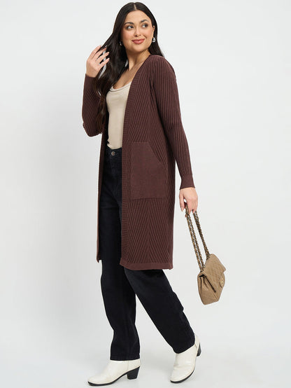 Madame Brown Knit Long Shrug