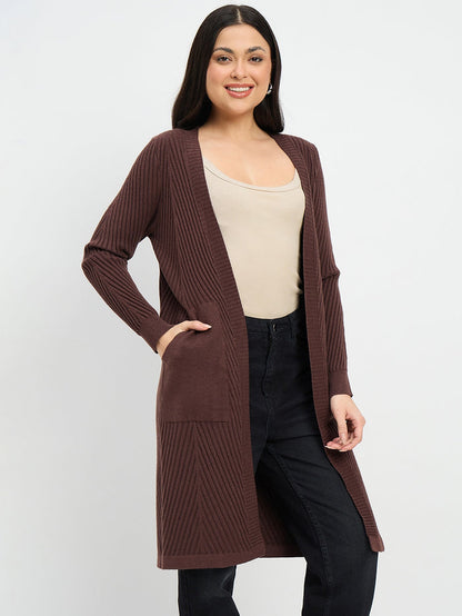 Madame Brown Knit Long Shrug