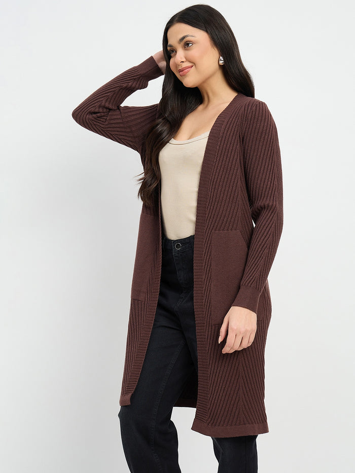 Madame Brown Knit Long Shrug