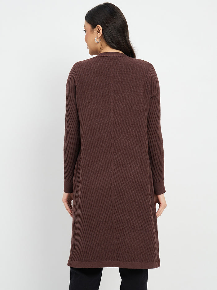 Madame Brown Knit Long Shrug
