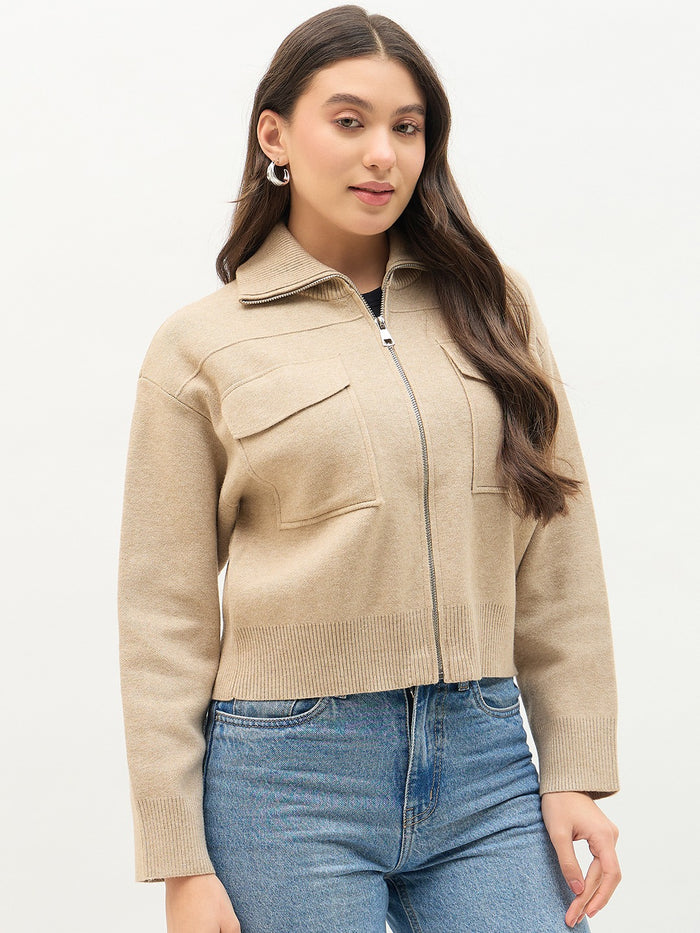 Madame Brown Shirt Collar Jacket