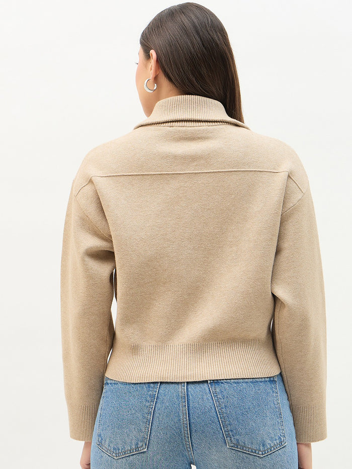 Madame Brown Shirt Collar Jacket