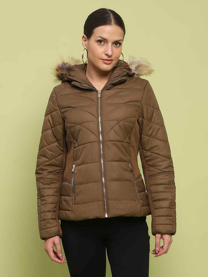 Madame Corduroy Two In One Brown Quilted Jacket