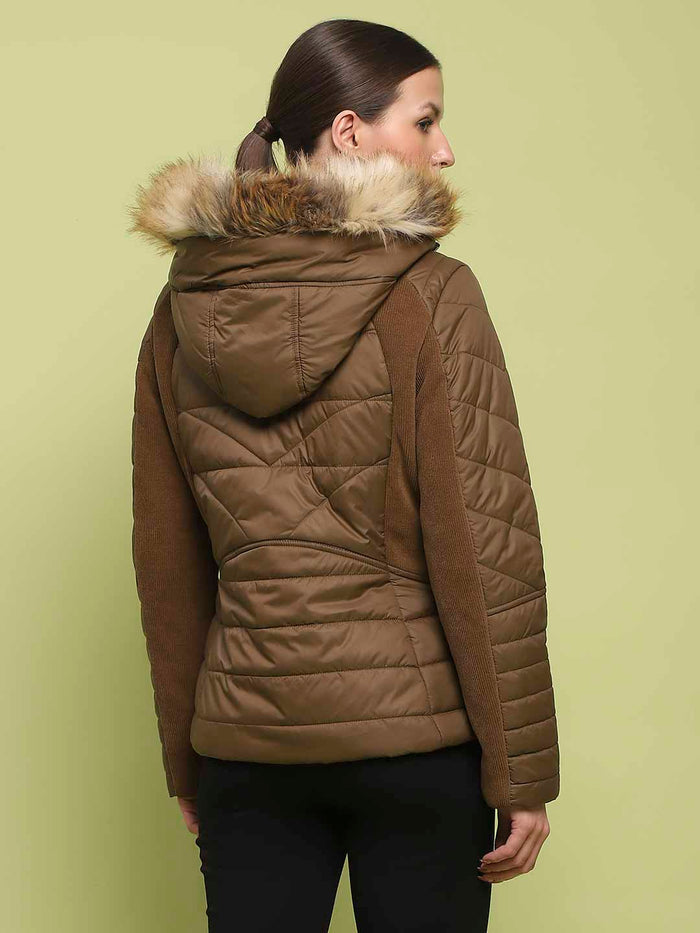Madame Corduroy Two In One Brown Quilted Jacket