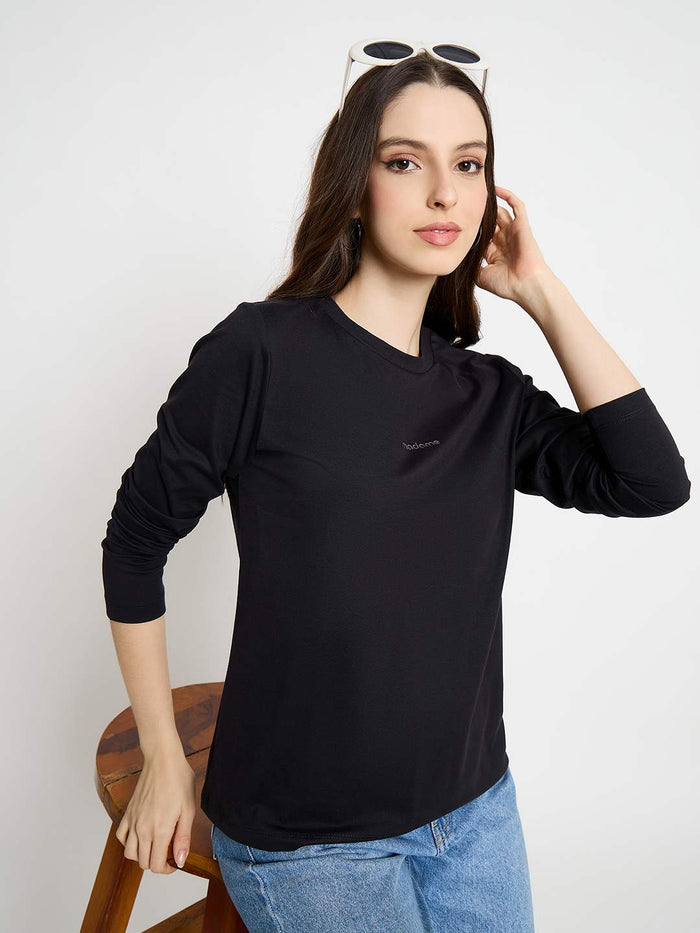 Madame Ombre Black Cotton Blend Top