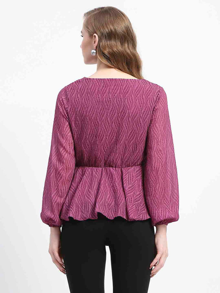 Madame Purple V-Neck Empire Waist Top