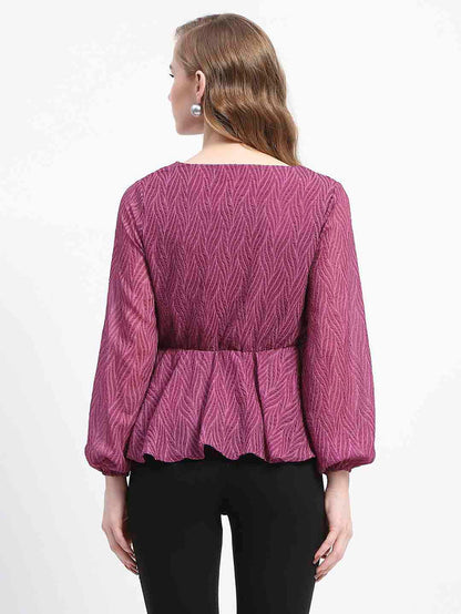 Madame Purple V-Neck Empire Waist Top