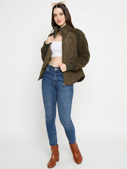 Madame Quilted Olive Green Jacket