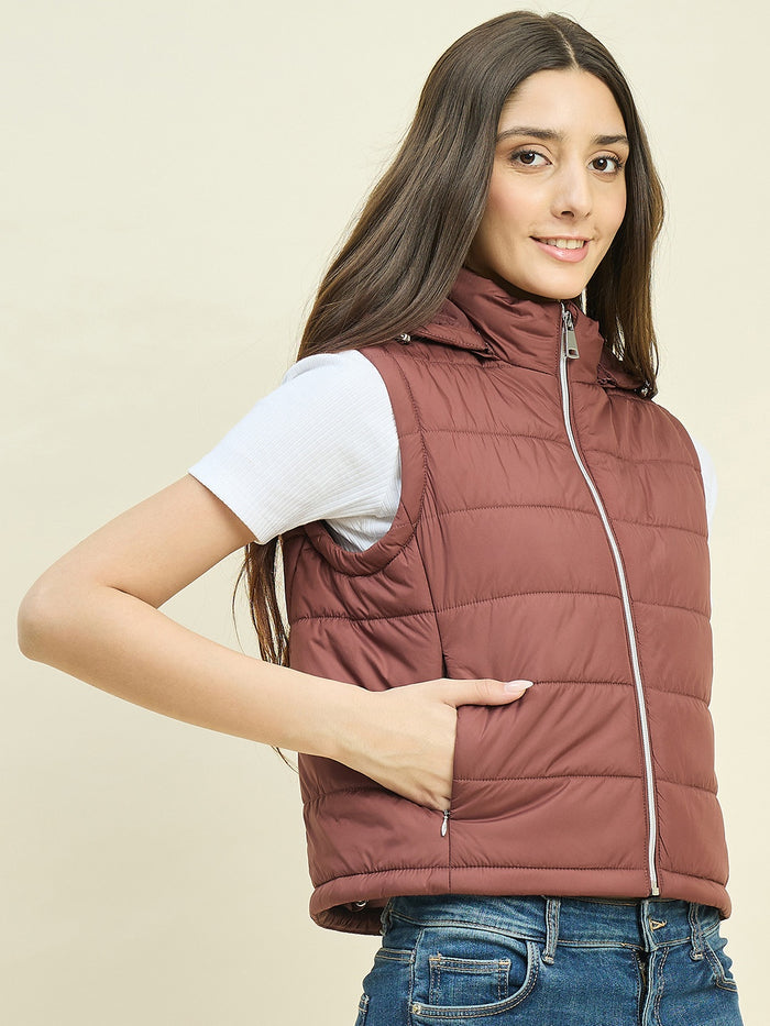 Madame Sleeveless Quilted Jacket with Hood