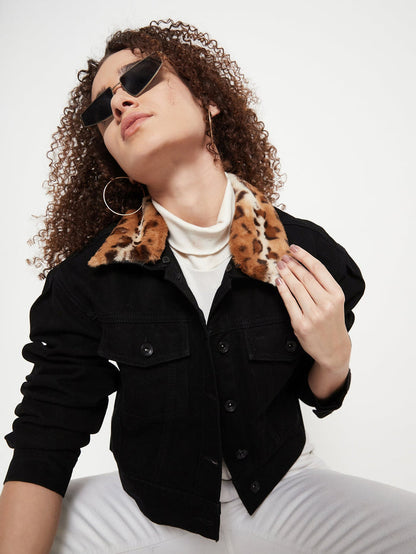 Madame Solid Black Jacket