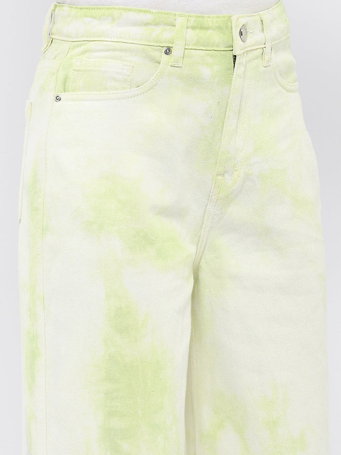 Madame Tie-Dye Green Wide Leg Jeans