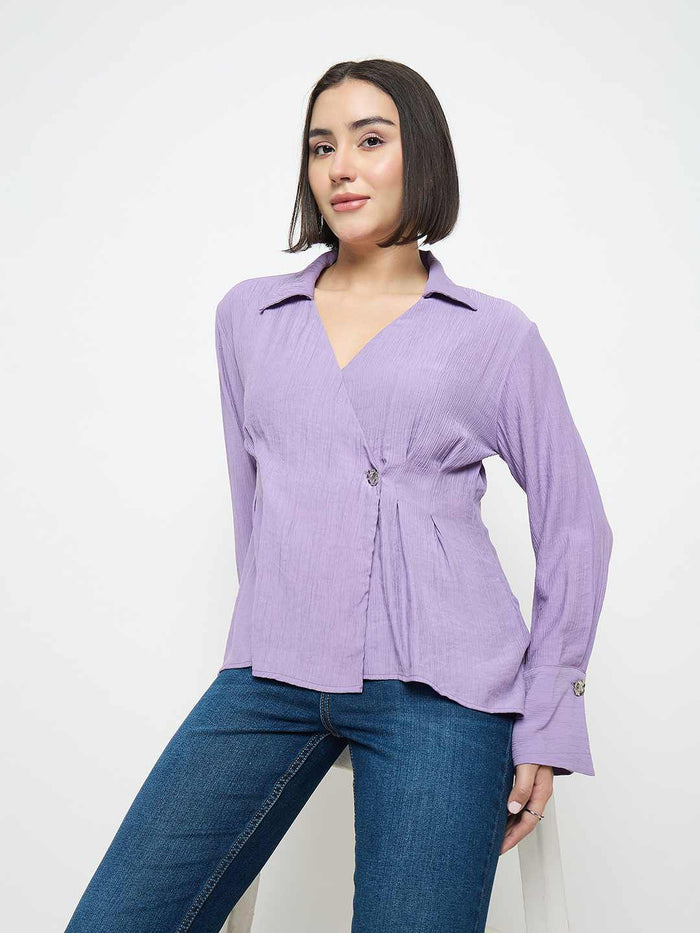 Madame Tie Knot Lilac Wrap Top