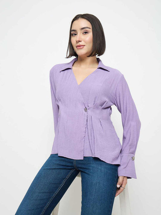 Madame Tie Knot Lilac Wrap Top