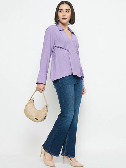 Madame Tie Knot Lilac Wrap Top
