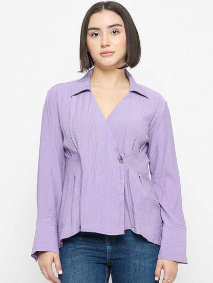 Madame Tie Knot Lilac Wrap Top