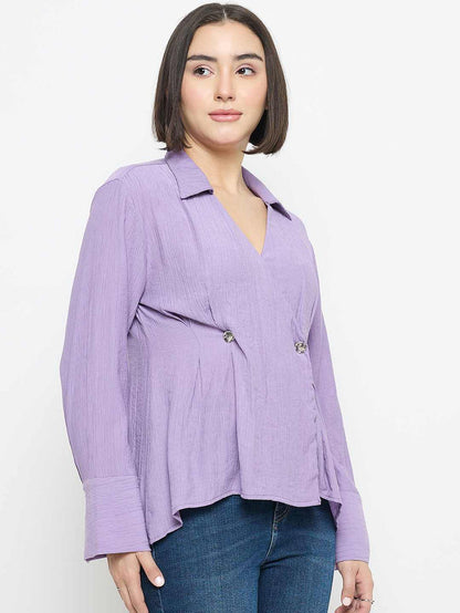 Madame Tie Knot Lilac Wrap Top